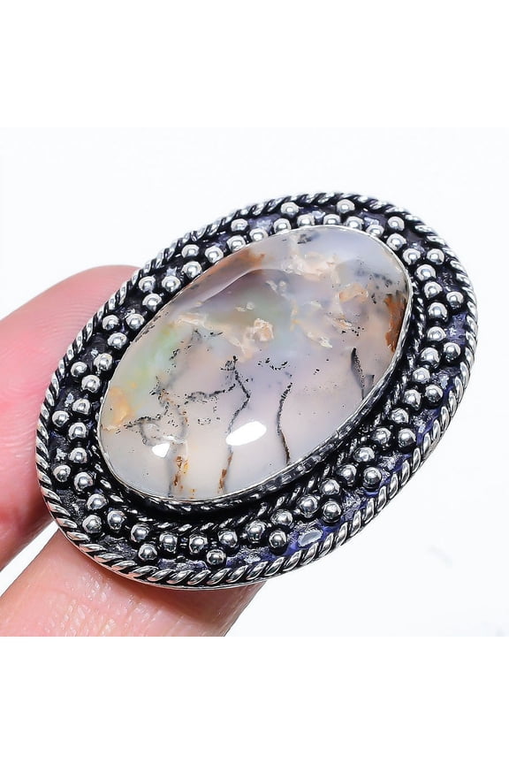 Natural Boulder Opal Gemstone Handmade 925 Sterling Silver Ring Size 7.5