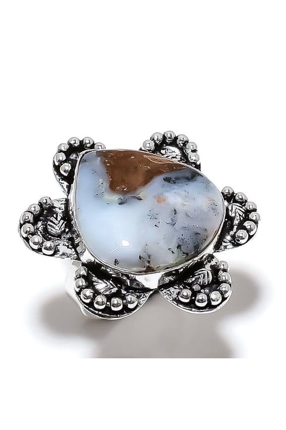 Natural Boulder Opal Gemstone Handmade 925 Sterling Silver Ring Size 9