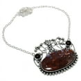 thumbnail image 1 of Natural Boulder Opal, Onyx Gemstone 925 Sterling Silver Necklace 18", 1 of 2