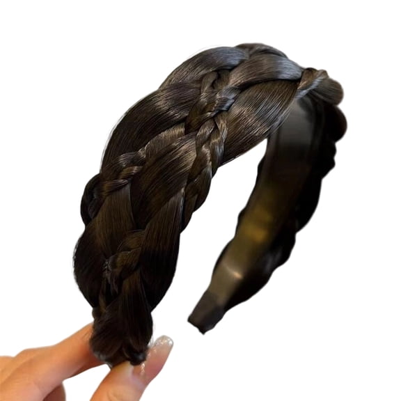 Natural Braided Hairpiece Headband 7 Strands Design Nonslip Comfortable Synthetic Fiber Hairhoop For Daily Hair Styling