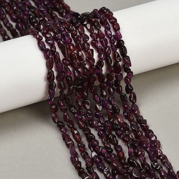 Natural Brazil Garnet Beads Strands Nuggets Tumbled Stone 4~7x3~5x3~4mm Hole: 0.7mm 84pcs/strand 15.94~16.34''(40.5~41.5cm)