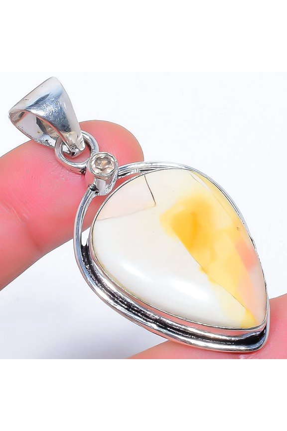 Natural Brecciated Mookaite Gemstone 925 Sterling Silver Pendant 2.2", Mookaite Pendant, Gemstone Pendant