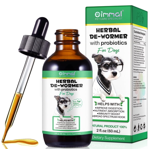 Natural Broad Spectrum Treatment for All Dogs, Herbal Cleanse, Digestive Support for All Breeds, Gut Health, Supplement Drops Enhanced with Probiotics for Puppy & Peros, Supplement Drops