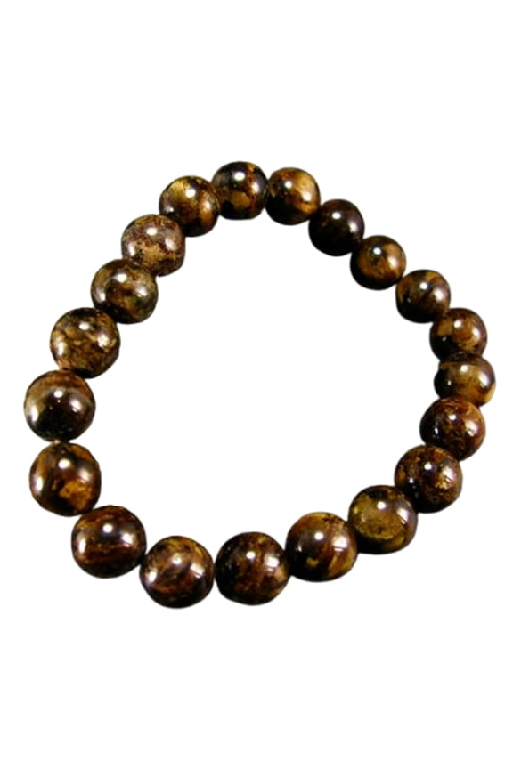 Natural Bronzite 10mm Round Shape Smooth Cut Beads Stretchable Bracelet For Men & Women. Unisex Bracelet