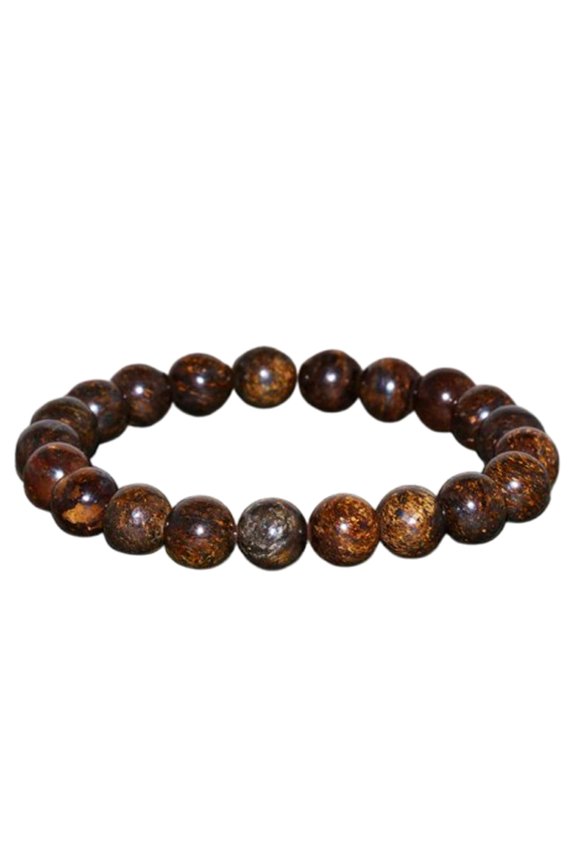 Natural Bronzite 8mm Round Shape Smooth Cut Beads Stretchable Bracelet For Men & Women. Unisex Bracelet