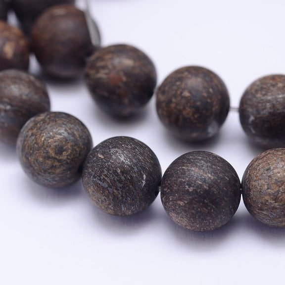 Natural Bronzite Beads Strands Frosted Round 6mm Hole: 1mm about 57~60pcs/strand 14.5 inch