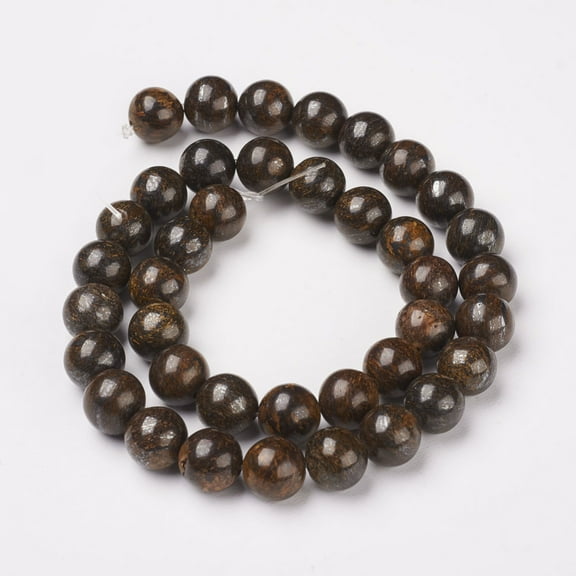 Natural Bronzite Beads Strands Round 8mm Hole: 1mm 50pcs/strand 15.7 inch(40cm)