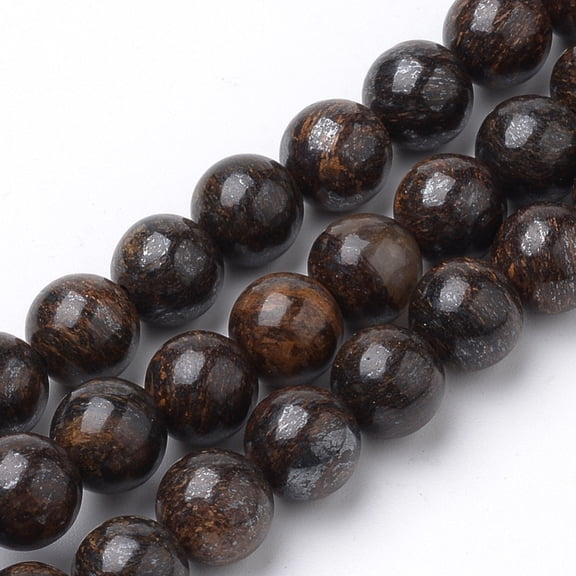 Natural Bronzite Beads Strands Round 8mm Hole: 1mm 50pcs/strand 15.7 inch