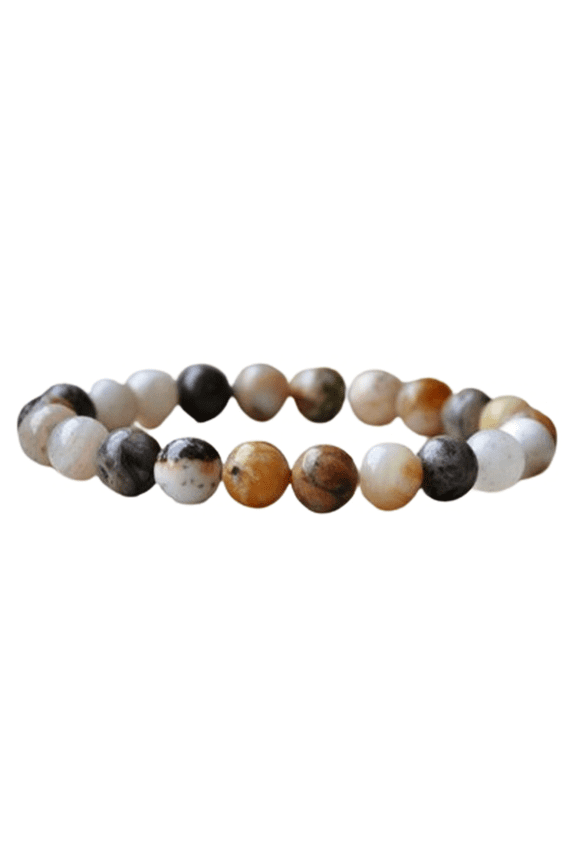 Natural Brown Agate 10mm Round Shape Smooth Cut Beads Stretchable Bracelet for Men & Women.
