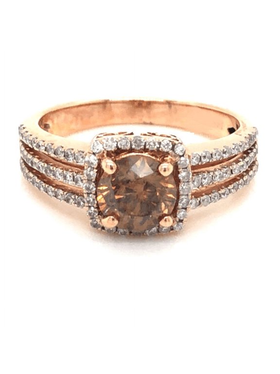 Natural Brown Diamond Ring - 925 Sterling Silver Ring - Brown Gemstone Handmade Jewelry