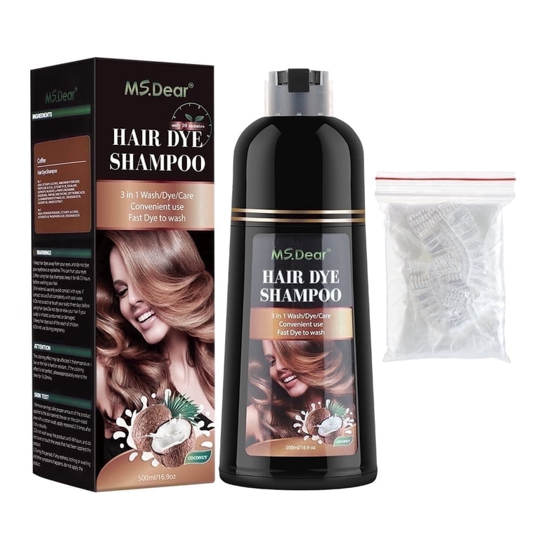 Democe, Natural Brown Hair Color Shampoo, 500ml, Gray Hair