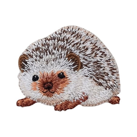 Natural Brown Hedgehog - Iron On Embroidered Applique Patch
