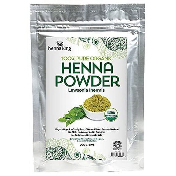 Natural Brown Henna 100% Henna Powder for Temporary Tattoos, Hair Dye & Beard Dye (Henna) Organic, Herbal & Vegan Chemical & Cruelty Free