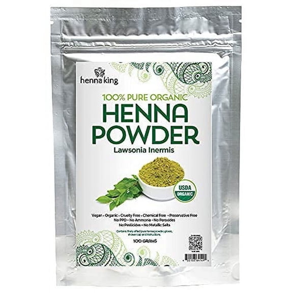 Natural Brown Henna 100% Henna Powder for Temporary Tattoos, Hair Dye & Beard Dye (Henna) Organic, Herbal & Vegan Chemical & Cruelty Free