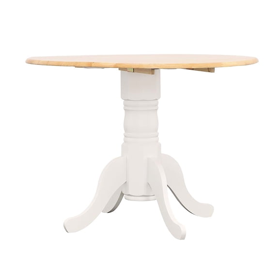 Natural Brown Round Drop - Leaf Table | Provides Flexibility for Dining in Limited Spaces