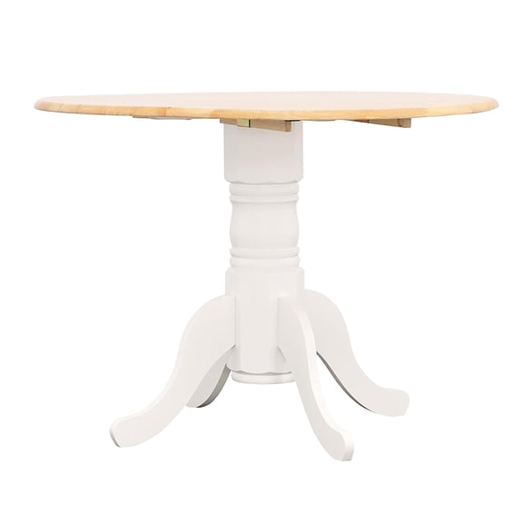 Natural Brown Table - Folding Feature for Space - Intimate Dinners - Stable Pedestal