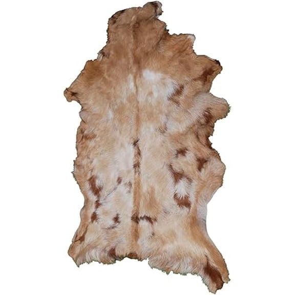 Natural Brown and White Goat Hide Rug | Premium Hair-On Leather Goat Skin for Sophisticated Interiors