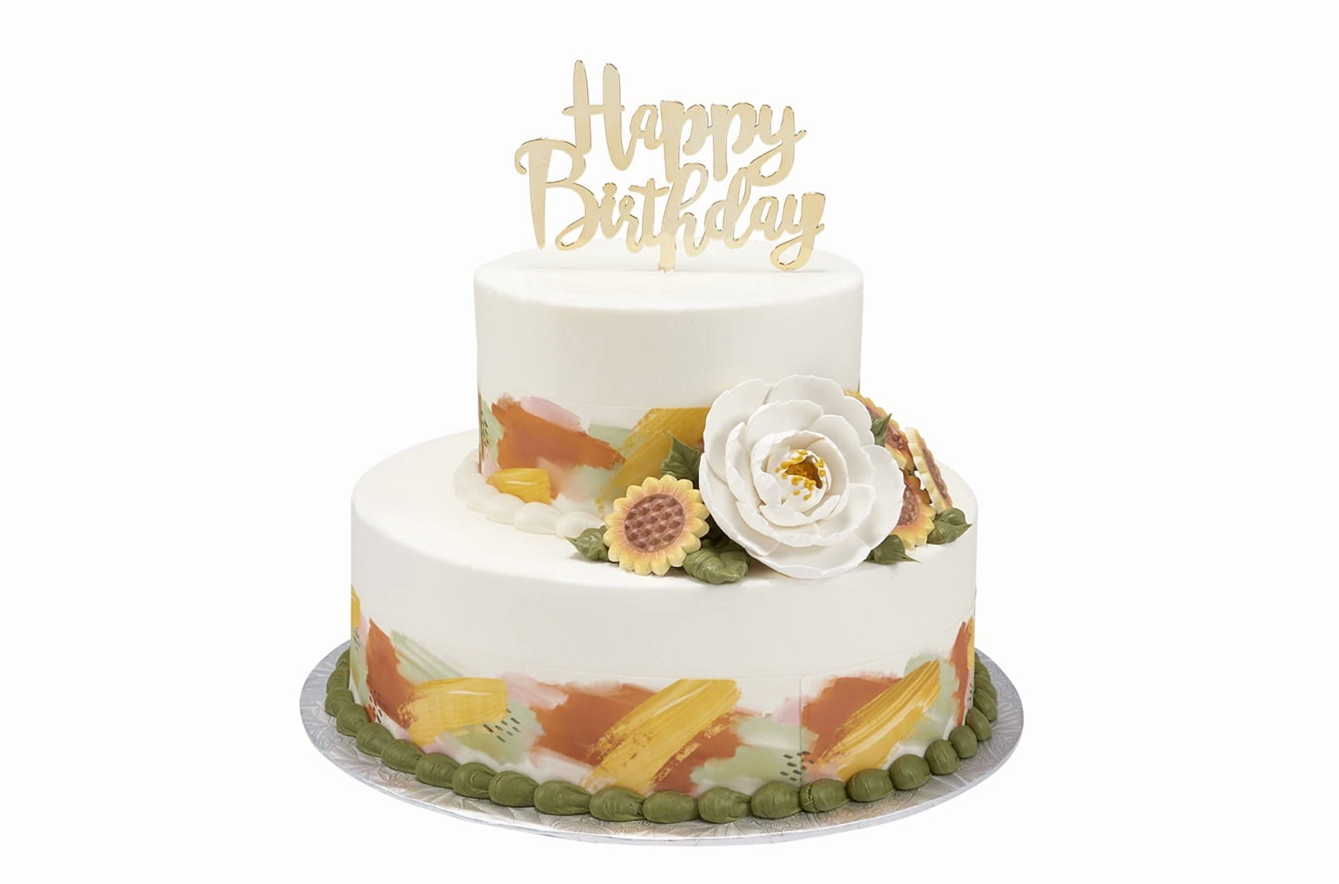 Natural Brushstrokes 2 Tier Cake