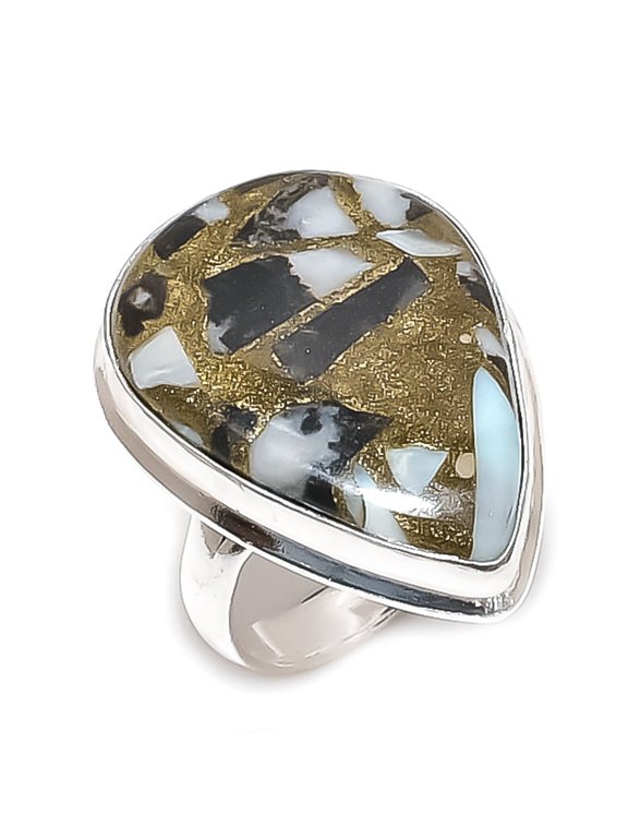 Natural Buffalo Jasper Gemstone 925 Sterling Silver Jewelry Ring Size 7