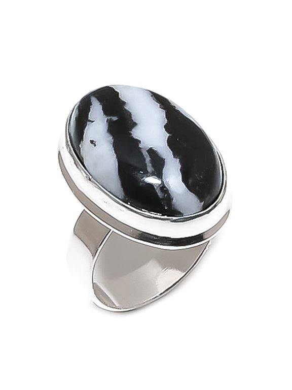 Natural Buffalo Jasper Gemstone 925 Sterling Silver Jewelry Ring Size 8