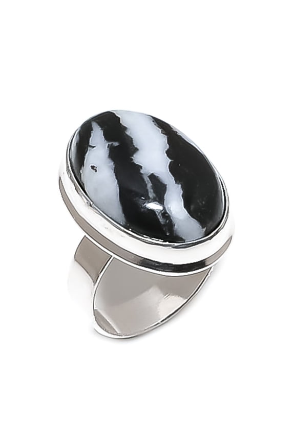 Natural Buffalo Jasper Gemstone 925 Sterling Silver Jewelry Ring Size 8