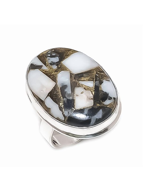 Natural Buffalo Jasper Gemstone 925 Sterling Silver Jewelry Ring Size 8