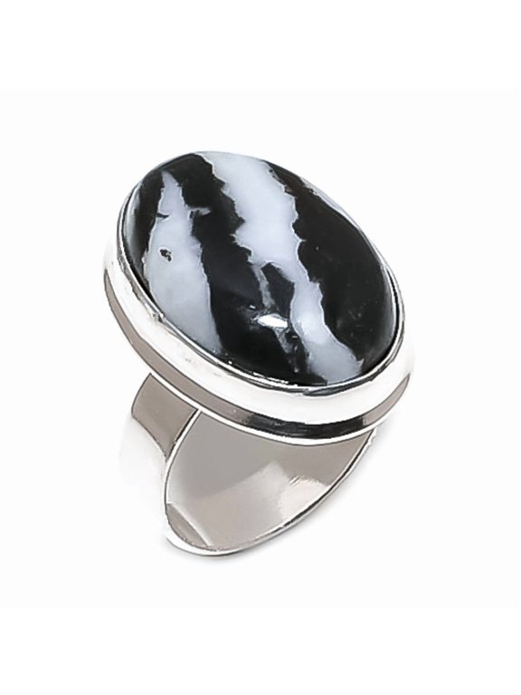Natural Buffalo Jasper Gemstone 925 Sterling Silver Jewelry Ring Size 8