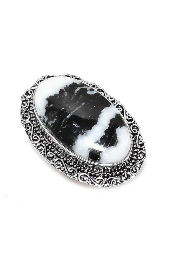 Natural Buffalo Jasper Gemstone 925 Sterling Silver Jewelry Ring Size 8
