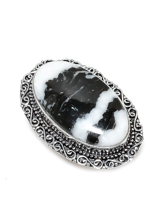 Natural Buffalo Jasper Gemstone 925 Sterling Silver Jewelry Ring Size 8