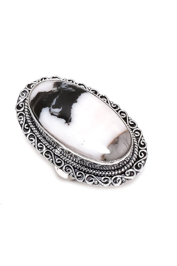 Natural Buffalo Jasper Gemstone 925 Sterling Silver Jewelry Ring Size 9.5
