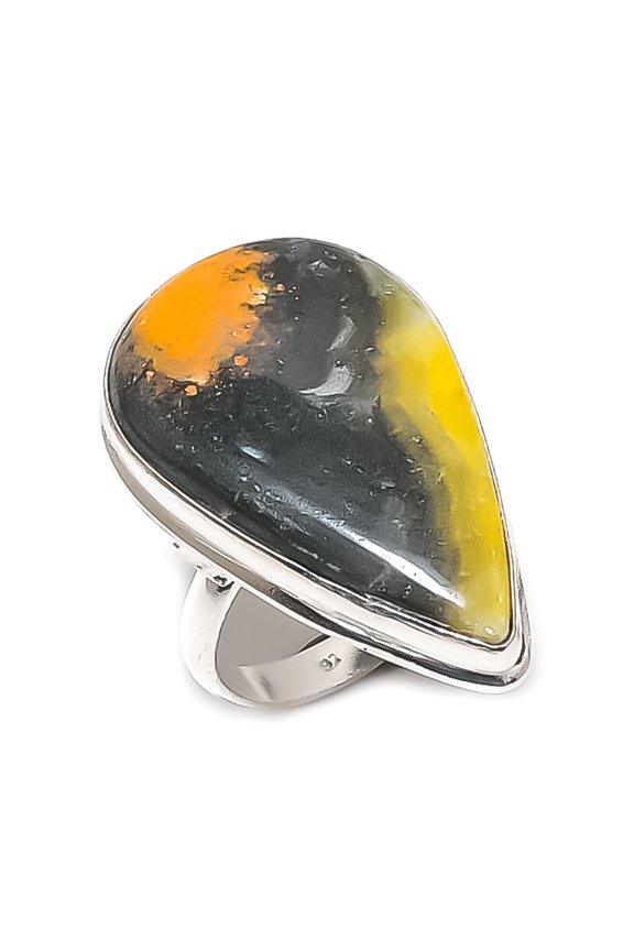 Natural Bumble Bee Jasper 925 Sterling Silver Jewelry Ring Size 7.5