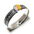 thumbnail image 1 of Natural Bumble Bee Jasper Gemstone 925 Sterling Silver Cuff Bangle 7.5", 1 of 2