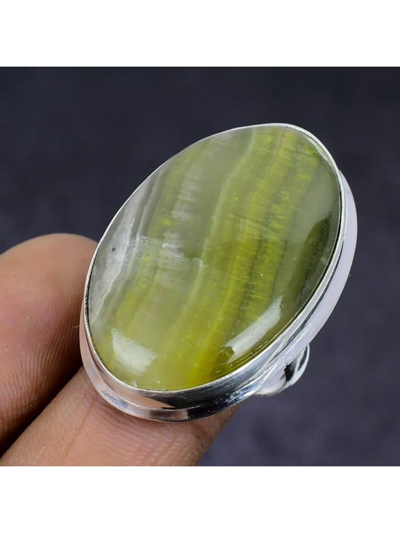 Natural Bumble Bee Jasper Gemstone 925 Sterling Silver Jewelry Ring Size 7