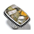 thumbnail image 1 of Natural Bumblebee Jasper Gemstone 925 Sterling Silver Gift Ring Size 10, 1 of 2