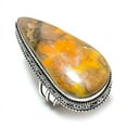 thumbnail image 1 of Natural Bumblebee Jasper Gemstone Handmade 925 Sterling Silver Ring Size 9, 1 of 2
