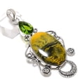 thumbnail image 1 of Natural Bumblebee Jasper Handmade 925 Sterling Silver Jewelry Pendant 2.99", 1 of 2