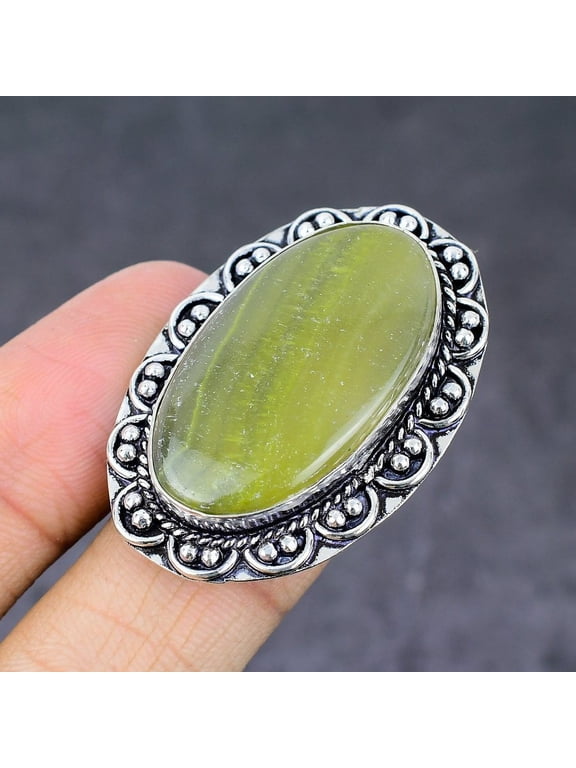 Natural Bumblebee Jasper Handmade 925 Sterling Silver Ring Size 5.5