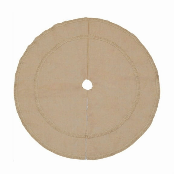 Natural Burlap Christmas Tree Skirt Eco Friendly Durable Decoration For 24 36 48 Inch Trees With Adjustable Straps