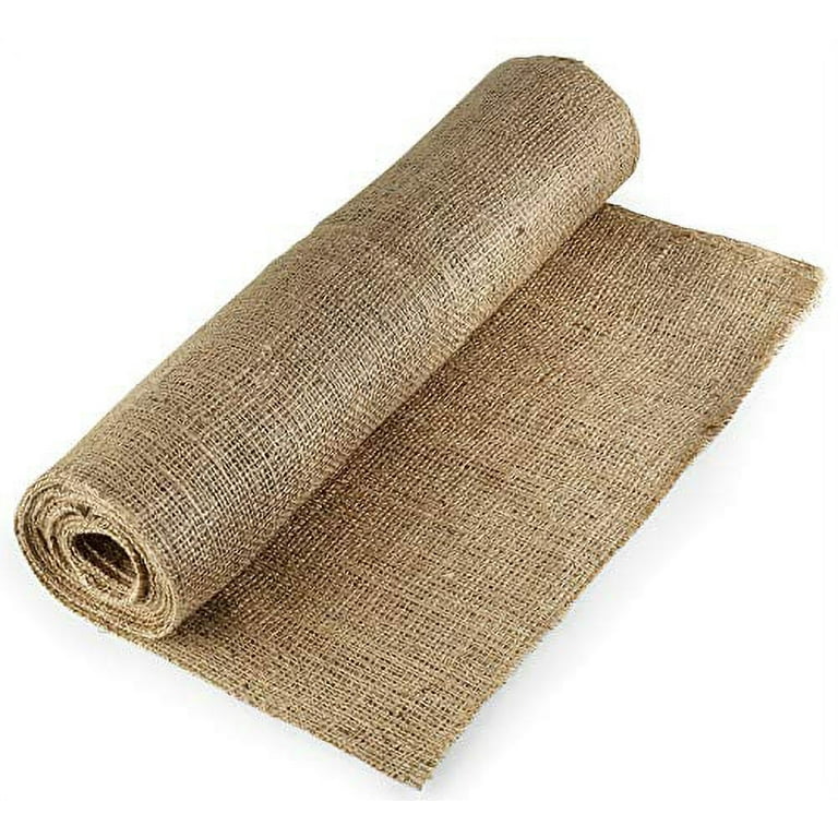 JEUIHAU 2 Rolls 40 inch x 23 Feet Natural Burlap Fabric, Burlap Fabric Roll with Finished Edges, Burlap Wrap for Frost Protection, Keep Plant Warm