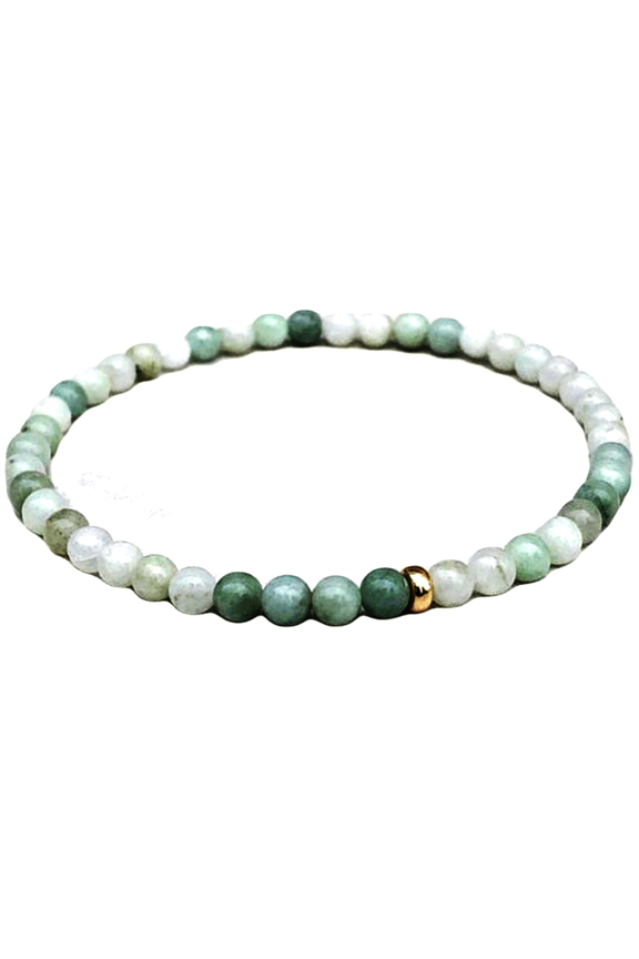 Natural Burmese Jade 6mm Round Shape Smooth Cut Beads Stretchable Bracelet for Men & Women.