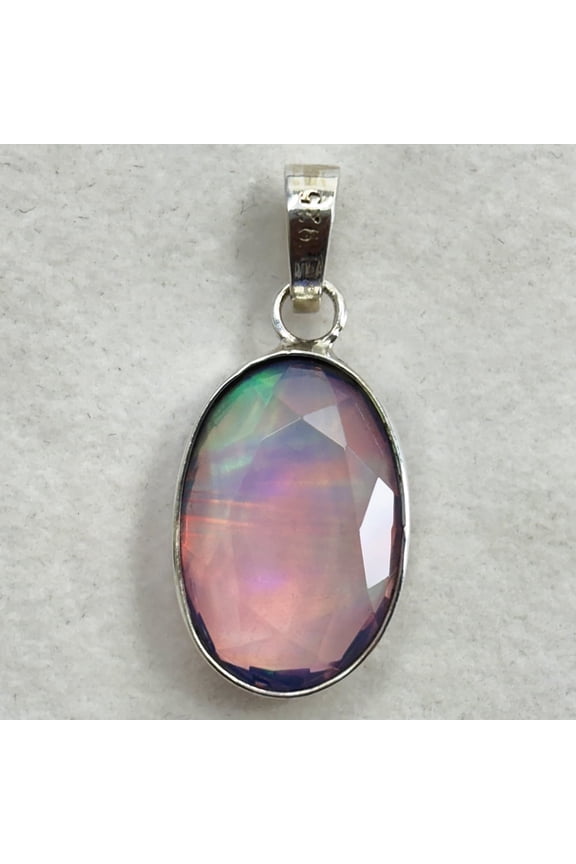 Natural CERTIFIED 23 Ct Oval 925 Starling Silver Opal Gems Pendant Free Delivery