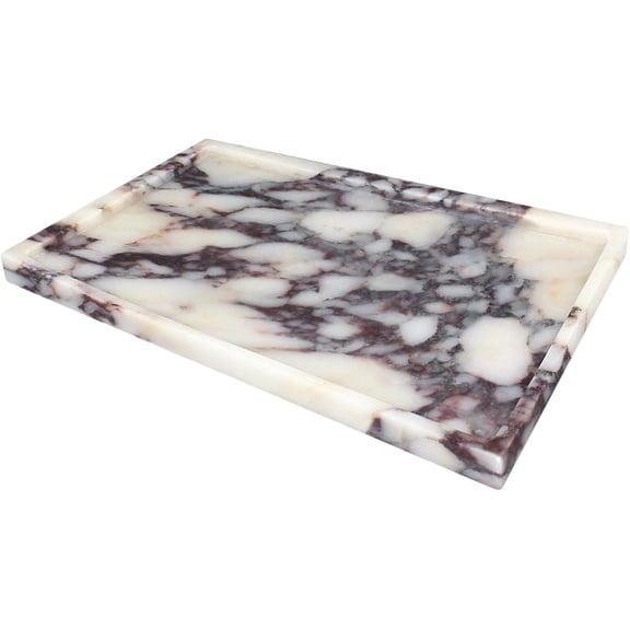 Natural Calacatta Viola Marble Vanity Tray 11.7 In X 7.8 In
