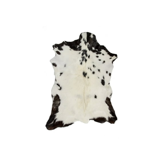 Natural Classic Calfskin Throw Rug | White & black | 2'x3'
