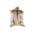 thumbnail image 1 of Natural Classic Calfskin Throw Rug | Tan & white | 2'x3', 1 of 4