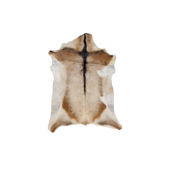 Natural Classic Calfskin Throw Rug | Tan & white | 2'x3'