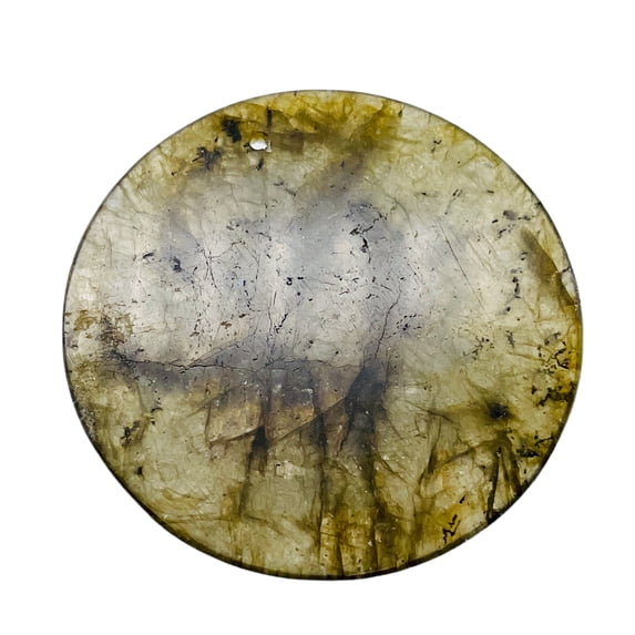 Natural Canadian Labradorite Pendant Bead | Green | 45mm |