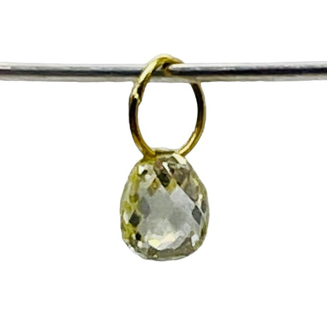 Natural Canary Diamond 18K Gold Pendant | ,0.29cts | 4x2.5mm |