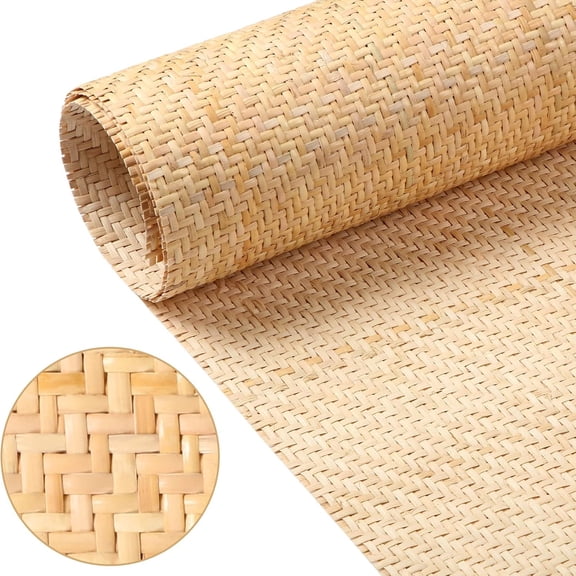 Natural Cane Webbing V Shape Rattan Webbing Roll for Caning Projects Woven Mesh Cane Rattan Material Sheet for Furniture, Chair, Cabinet, Ceiling, Bed, Basket, Door