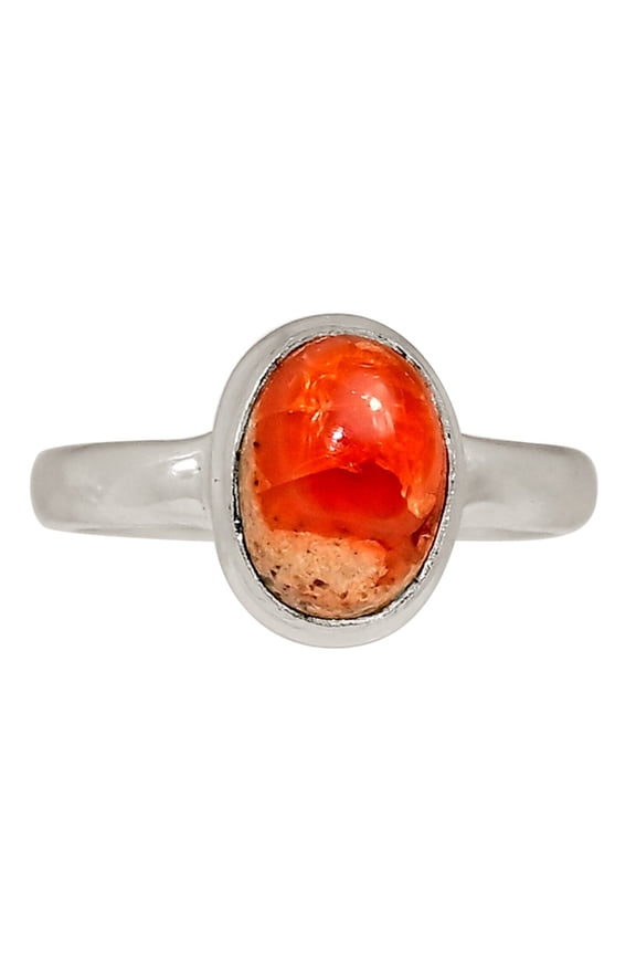 Natural Cantera Opal - Mexico 925 Sterling Silver Ring Jewelry s.6 ALLR-30618