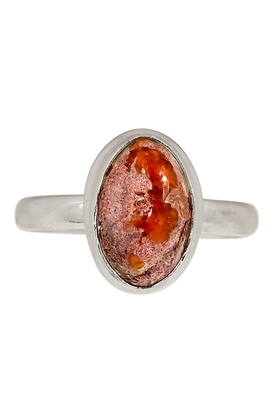 Natural Cantera Opal - Mexico 925 Sterling Silver Ring Jewelry s.7.5 ALLR-30619